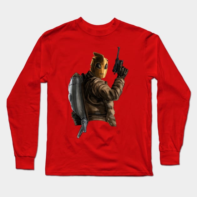 THE ROCKETEER - no background Long Sleeve T-Shirt by CrazyPencilComics